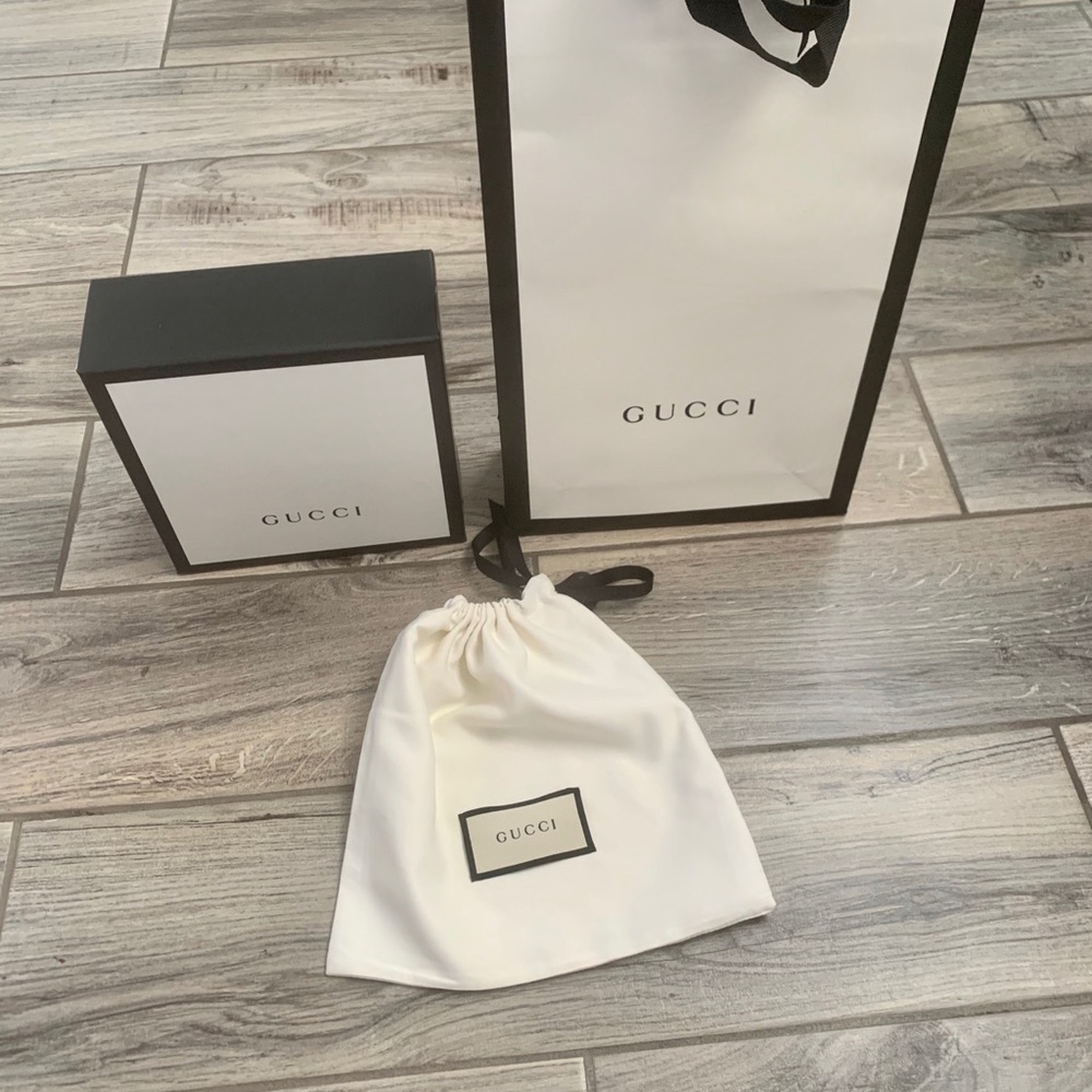 Gucci box, bag, and duster!
